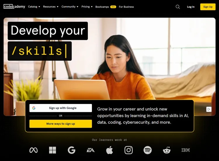 Codecademy - Interactive coding courses