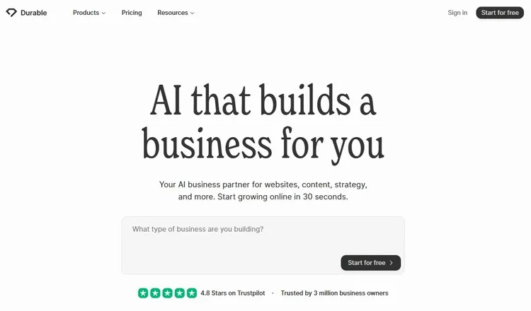 Durable.co: AI Website Builder