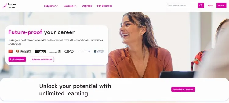 FutureLearn - Diverse courses including professional development
