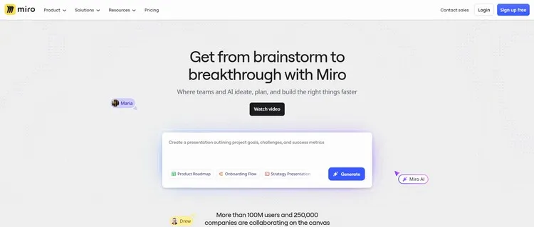 Miro - An Online Collaborative Whiteboard Platform