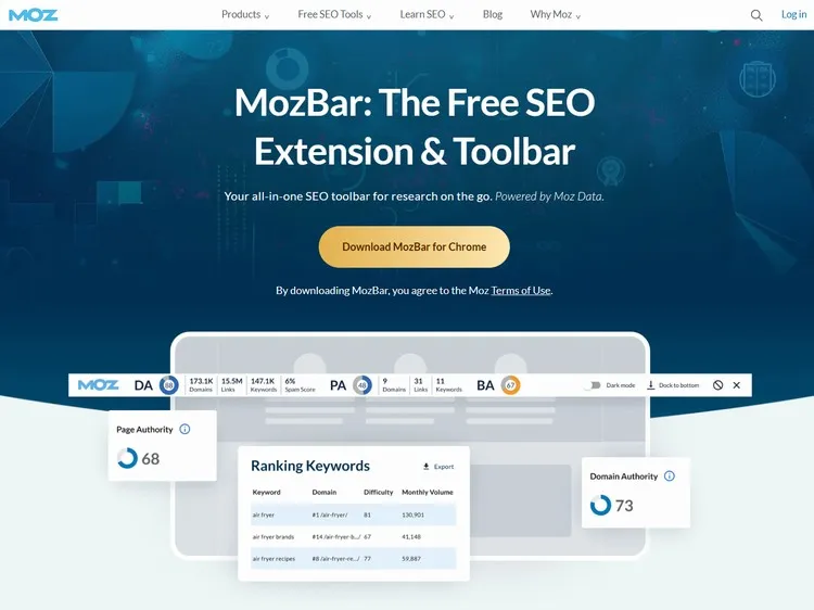 MozBar: SEO Metrics at a Glance