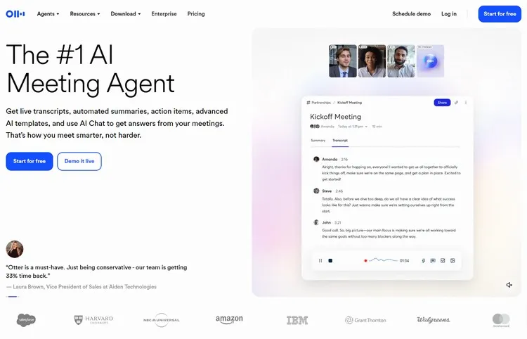 Otter.ai - Meeting Agent AI Notetaker Transcription Insights
