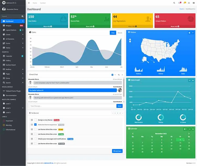 AdminLTE Bootstrap Admin Dashboard Template