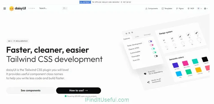DaisyUI Tailwind CSS Components Library