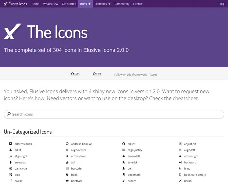 Elusive Icons Icons Free Icon Font