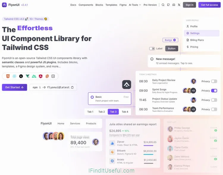 FlyonUI Free Tailwind CSS UI Components Library