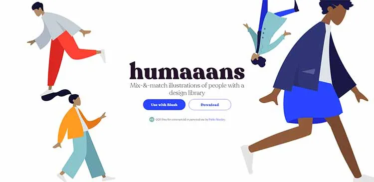 Humaaans Free People Illustrations Library