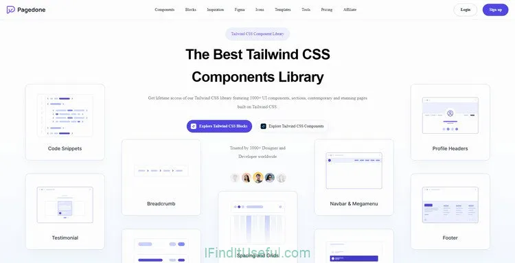 Pagedone Tailwind CSS Components Library