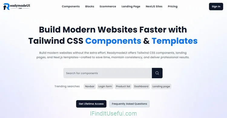 ReadymadeUI Tailwind CSS UI Components Templates