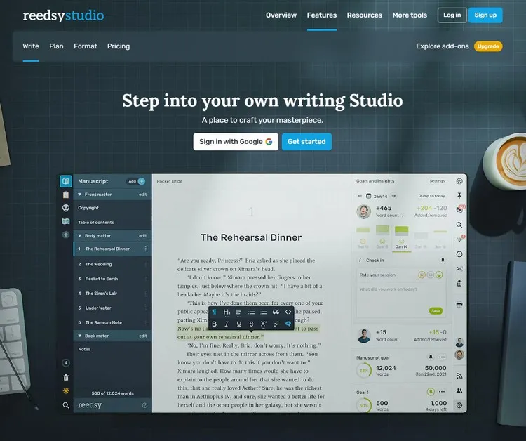 Reedsy Studio - You Own Writing Studio, Your Masterpiece