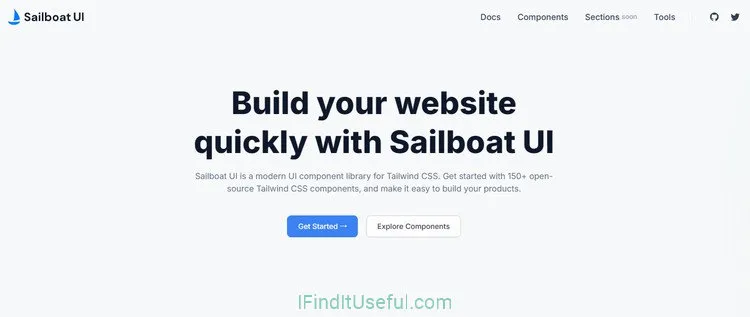 Sailboat UI Modern Tailwind CSS Components Library